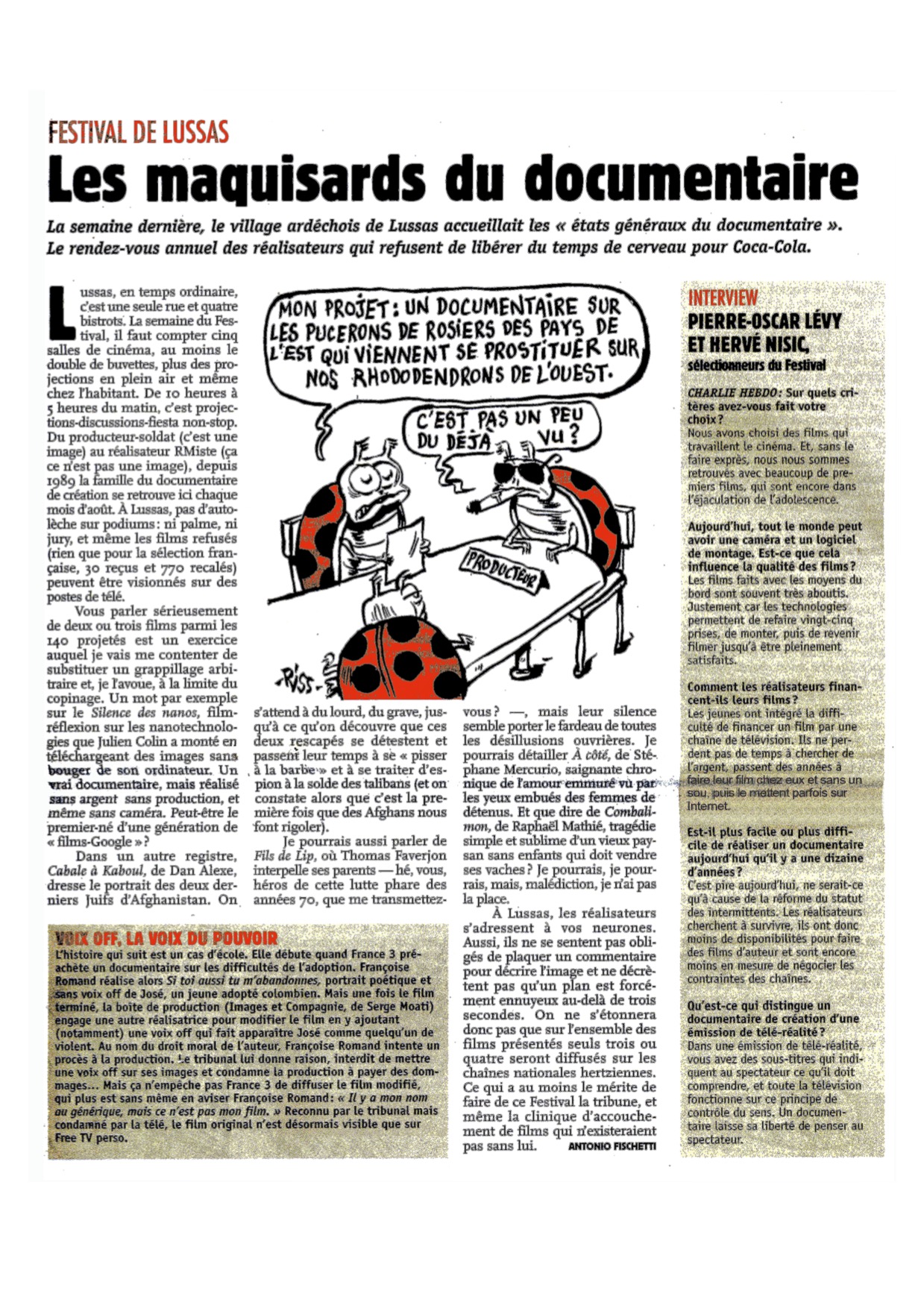 Charlie Hebdo Lussas article